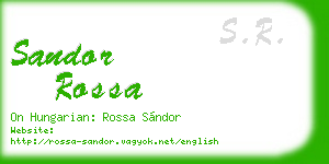 sandor rossa business card